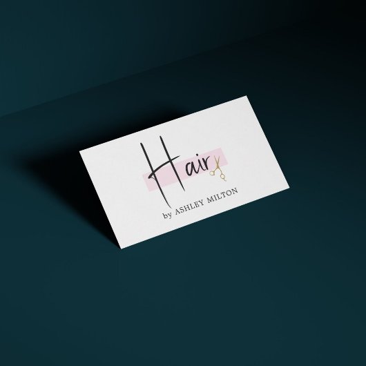 Elegant Stilvoll Weißes Rose Golden Scissors Hair Visitenkarte