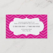 ELEGANT stilvoll Zickzack Muster hell rosa Visitenkarte (Rückseite)