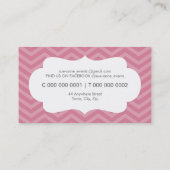 ELEGANT stilvoll Zickzack Muster Rose pink Visitenkarte (Rückseite)