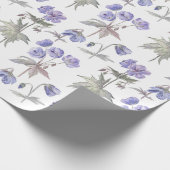 Elegant Stilvolle Aquarellblumen, Pastel Purple Bl Geschenkpapier (Ecke)
