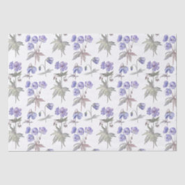 Elegant Stilvolle Aquarellblumen, Pastel Purple Bl Seidenpapier