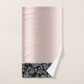 Elegant Stilvolle Black Silver Wirbel Rose Gold Badhandtuch Set (Handtuch)