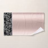 Elegant Stilvolle Black Silver Wirbel Rose Gold Badhandtuch Set (Handtuch)