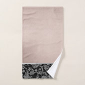 Elegant Stilvolle Black Silver Wirbel Rose Gold Badhandtuch Set (Handtuch)