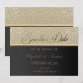 Elegant Stilvolle Black Wedding Speichern Sie das  Save The Date (Vorne/Hinten)