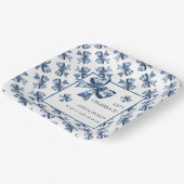 Elegant stilvolle Blue Floral Bows Class of 2025 Pappteller (Gewinkelt)