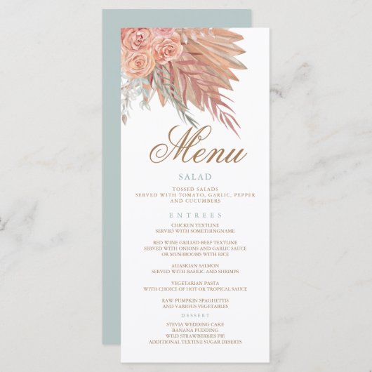 Elegant Stilvolle böhmische Terrakotta-Pampasgras Programm (Vorne/Hinten)