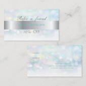 Elegant Stilvolle Bokeh,Stripe-Referenzkarte Empfehlungskarte (Vorne/Hinten)