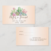 Elegant Stilvolle Cactus Succulents Empfehlungskarte (Vorne/Hinten)