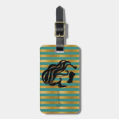 Elegant Stilvolle Chic-Girl-Silhouette, Personalis Gepäckanhänger (Vorderseite vertikal)