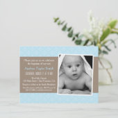 Elegant stilvolle Dasko Foto Taufe Einladungen (Stehend Vorderseite)