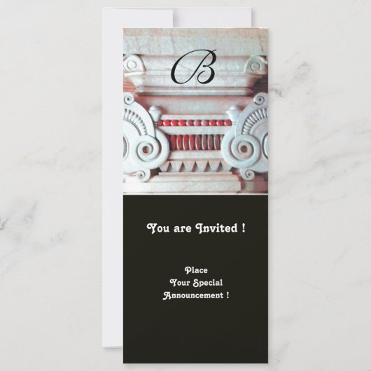 ELEGANT STILVOLLE DECOR, rot-weiß schwarz Einladung (Rückseite)