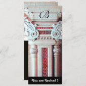 ELEGANT STILVOLLE DECOR, rot-weiß schwarz Einladung (Vorne/Hinten)