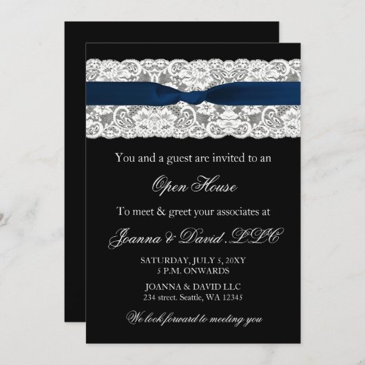 Elegant stilvolle Einladung der Marine (Vorne/Hinten)