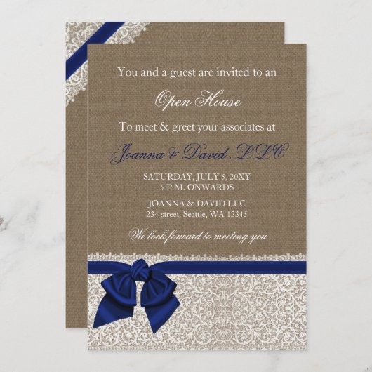 Elegant stilvolle Einladung der Marine (Vorne/Hinten)