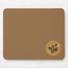 Elegant Stilvolle Farben und Text Monogramm braun Mousepad