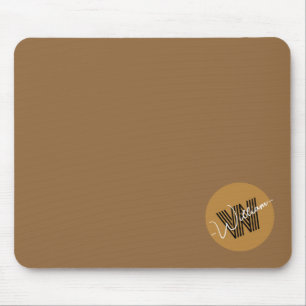 Elegant Stilvolle Farben und Text Monogramm braun Mousepad