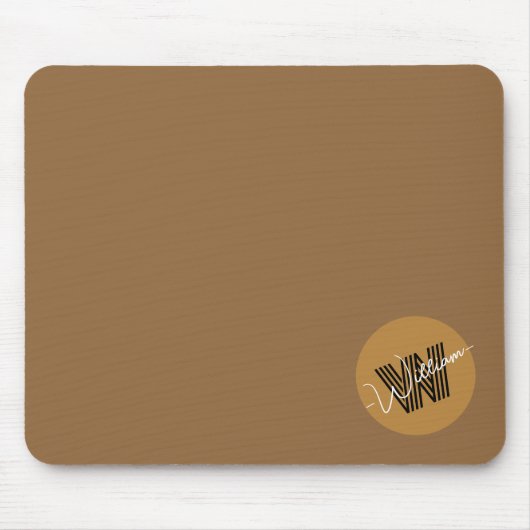 Elegant Stilvolle Farben und Text Monogramm braun Mousepad (Vorne)