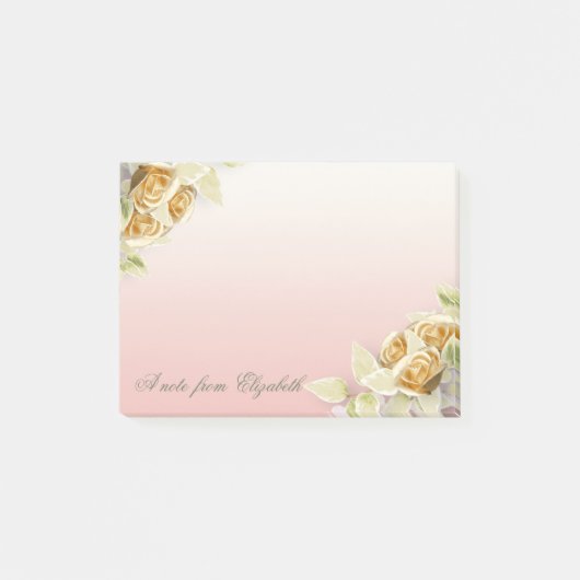 Elegant Stilvolle Girly,Imitate Gold Rose Post-it Klebezettel (Vorderseite)