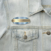 Elegant Stilvolle Goldene Perlen Blaue Metallic Namensschild (Beispiel)