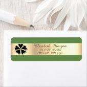 Elegant Stilvolle, grüne, goldene Kleeblatt-Adress (Insitu)