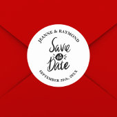 Elegant Stilvolle Hochzeit Das Datum speichern Runder Aufkleber