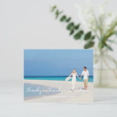 Elegant Stilvolle Hochzeit Vielen Dank Postcard Postkarte (Stehend Vorderseite)