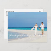 Elegant Stilvolle Hochzeit Vielen Dank Postcard Postkarte (Vorne/Hinten)