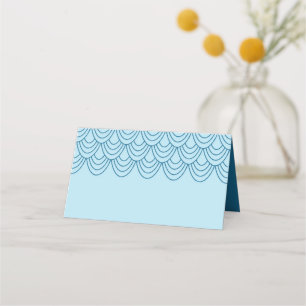 Elegant Stilvolle Kontur Blue Geometric Platzkarte