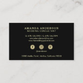 Elegant Stilvolle Minimal Imitate Gold | Visitenka Visitenkarte (Rückseite)