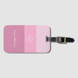 Elegant Stilvolle Monogram Script Name Pink Gepäckanhänger