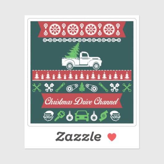 Elegant Stilvolle Pine Trees and Car Aufkleber (Blatt)