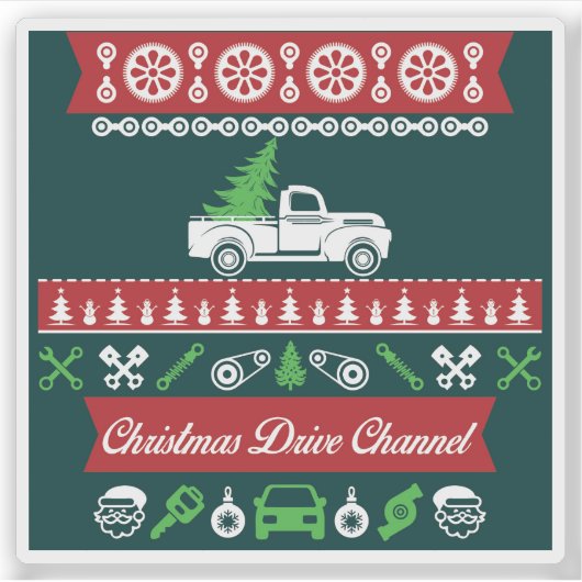 Elegant Stilvolle Pine Trees and Car Aufkleber (Vorderseite)