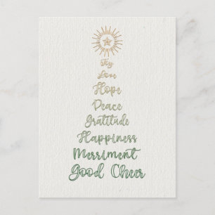 Elegant Stilvolle Script Typografie Weihnachtsbaum Feiertagspostkarte