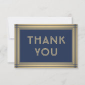 Elegant Stilvolle Typografie Navy Blue & Gold Bord Dankeskarte (Vorderseite)