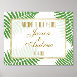 Elegant stilvoller Bracken Wedding Willkommen Poster