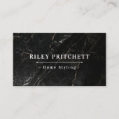 Elegant Stilvoller Schwarzer Marmor Visitenkarte (Vorderseite)