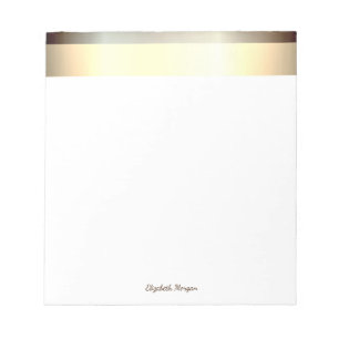 Elegant stilvolles Gold, Streifen - Personalisiert Notizblock