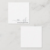 Elegant Stilvolles Heart Script 2 Monogram Initial Mitteilungskarte (Vorne/Hinten)