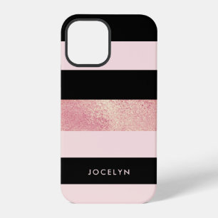 Elegant stilvolles Kupfer Roségold rosa schwarzer  iPhone 12 Pro Hülle