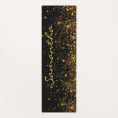Elegant Stilvolles Schwarzer Glitzer Monogramm Yogamatte (Vorderseite)