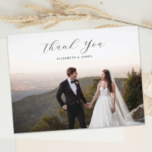Elegant stilvolles Script Foto Wedding Vielen Dank