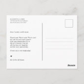 Elegant stilvolles Script Foto Wedding Vielen Dank Postkarte (Rückseite)