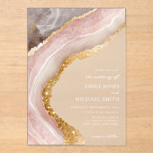 Elegant Stone Agate Marble Chic Wedding Acryleinladungen (Vorderseite)