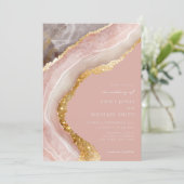 Elegant Stone Agate Marble Chic Wedding Einladung (Stehend Vorderseite)