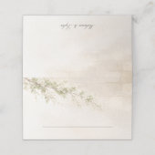 Elegant Stone & Floral Wedding Folded Place Card Platzkarte (Außenseite Aufgefaltet)