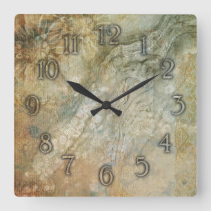 Elegant stone texture wall clock quadratische wanduhr