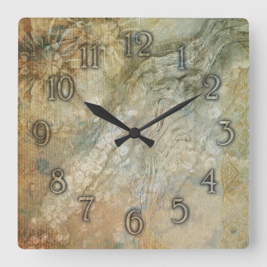 Elegant stone texture wall clock quadratische wanduhr (Vorderseite)