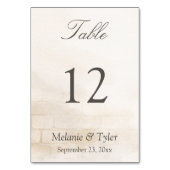 Elegant Stone Wedding Table Number Tischnummer (Vorderseite)