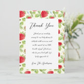 Elegant Strawberry Baby Shower Danke Karte (Stehend Vorderseite)